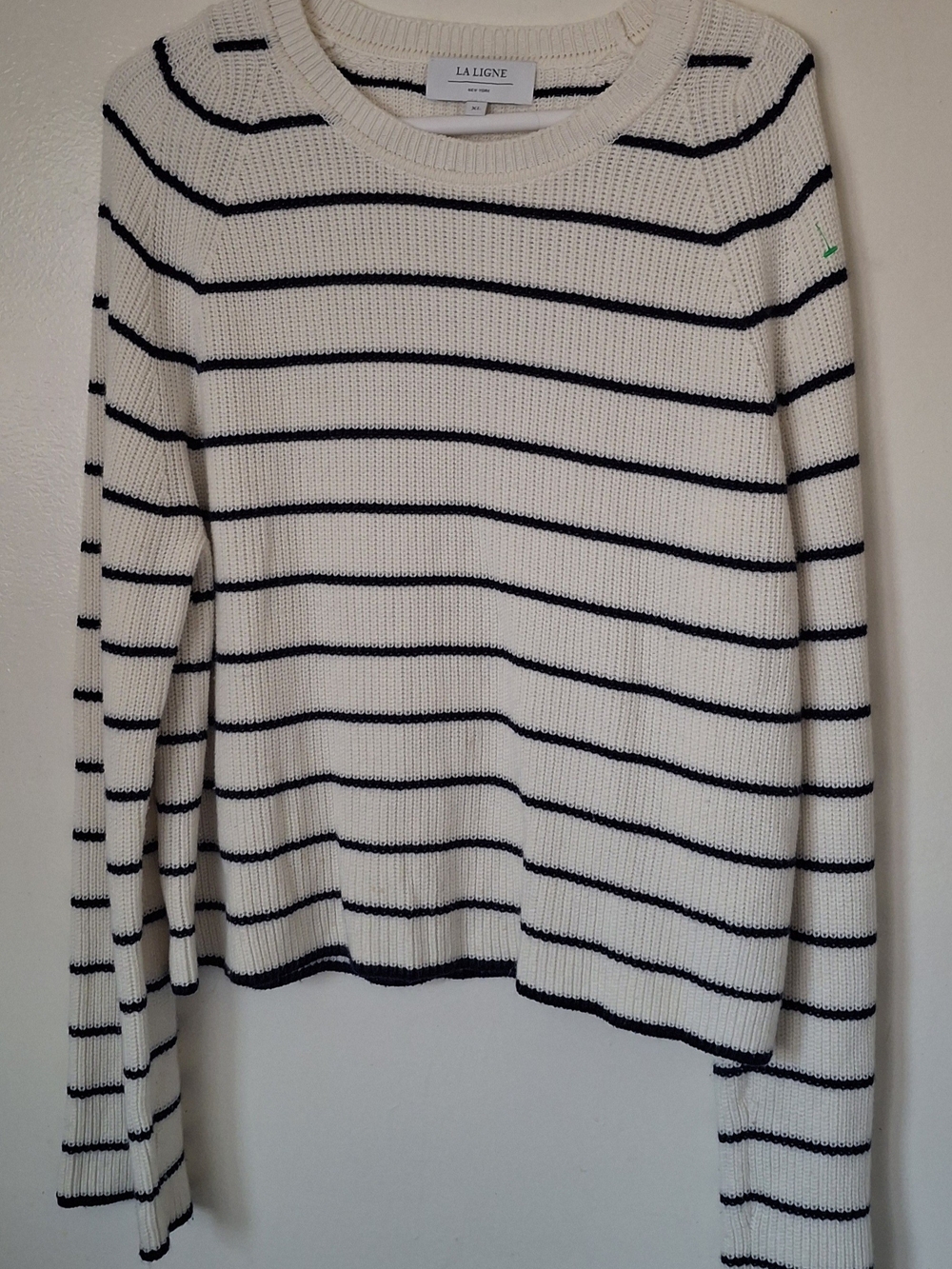 La Ligne Cream with Black Striped Knit Pullover